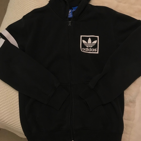 Adidas black and white logo zip up sweater - Picture 3 of 3